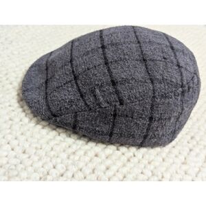 Gray Plaid Flat Cap Men's Size M